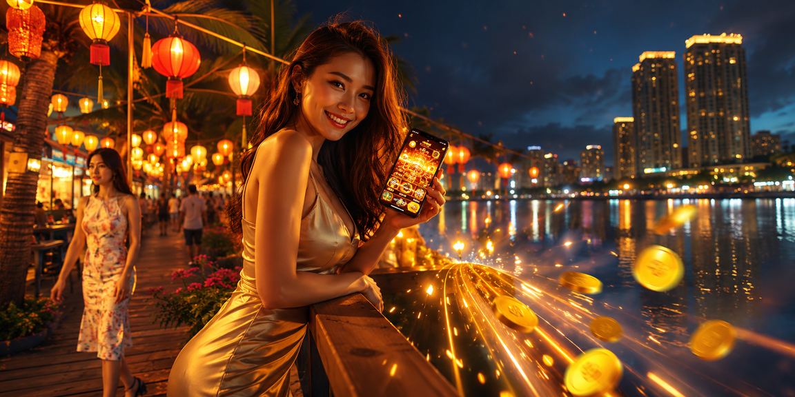 Chợ đêm Phú Quốc minh họa trải nghiệm đăng ký mobile casino sôi động