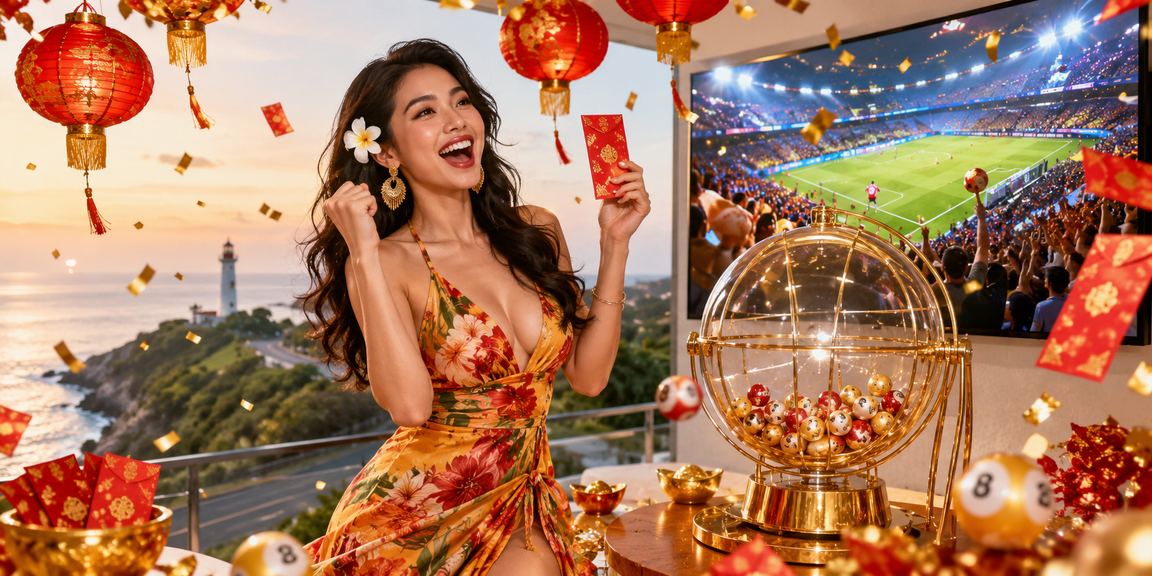 Đèn lồng Vũng Tàu minh họa không khí xổ số và jackpot dịp tối